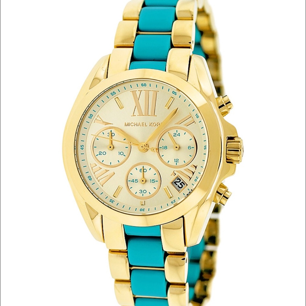Michael Kors Gold and Turquoise Women's Watch